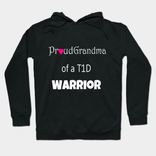 Proud Grandma - White Text - Pink Heart Hoodie